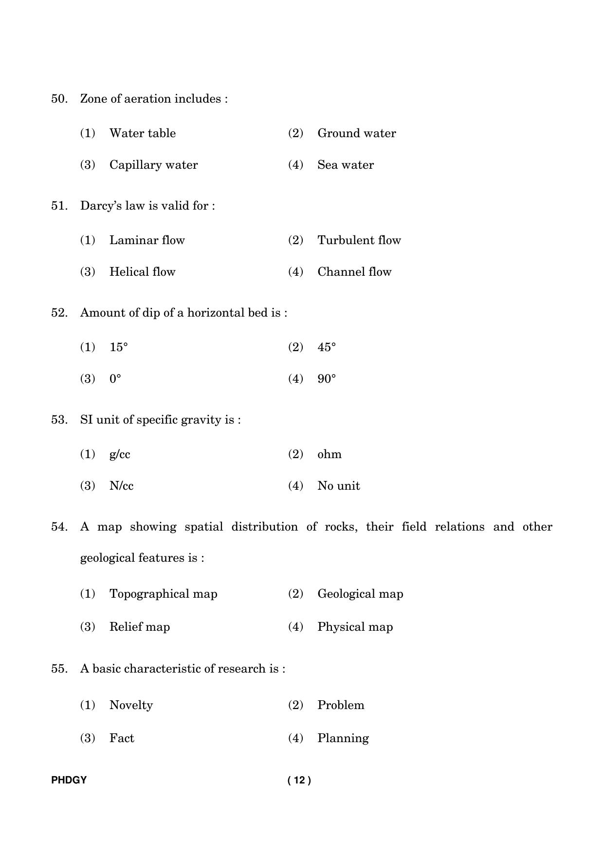 IGNOU PhD Entrance Test Ph. D. (Geology) Entrance Test, July, 2023 Question Paper - Page 13
