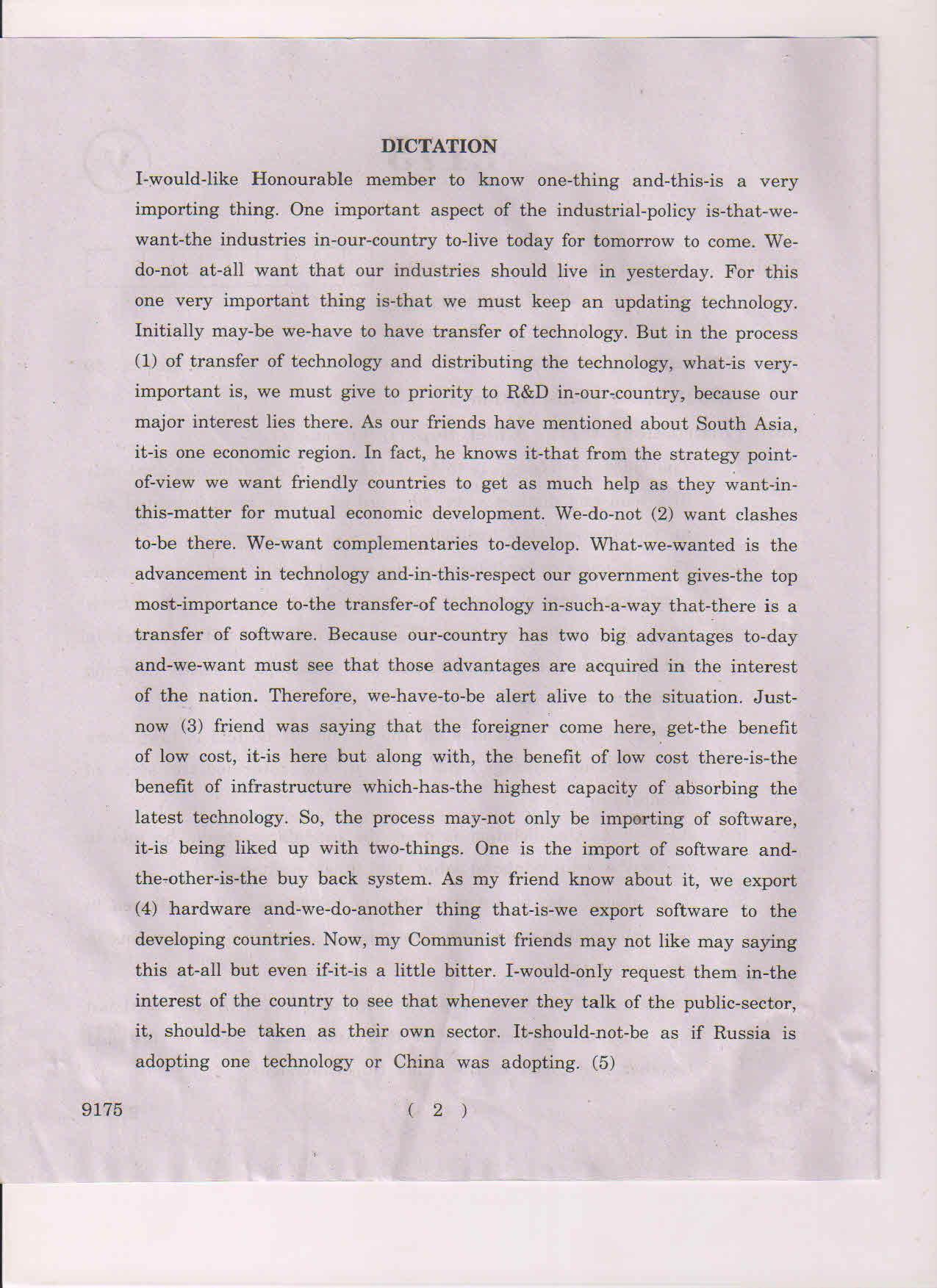 AP Inter 2nd Year Shorthand-II March-2019-Vocational Question Paper - Page 2
