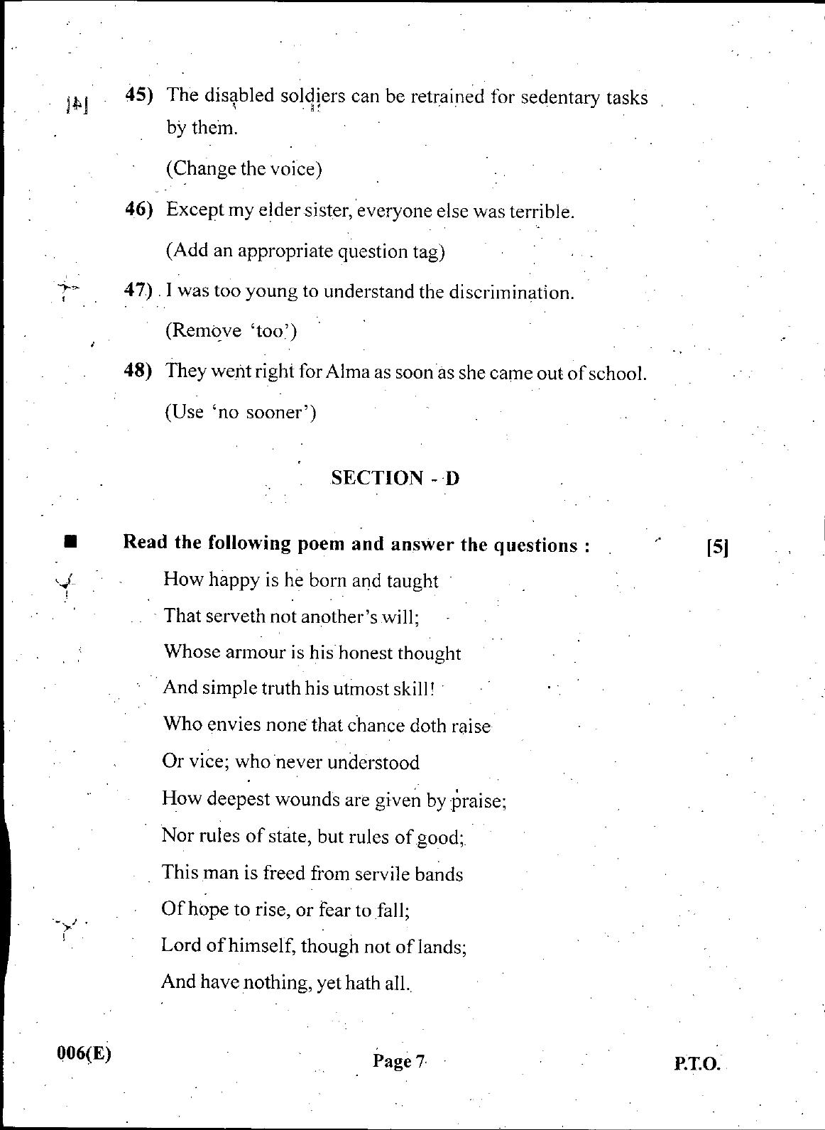 Gujarat Board Class 12th Question Paper March 2019: 006 (E) - Page 7
