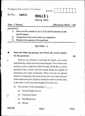 Gujarat Board Class 12th Question Paper March 2019: 006 (E)