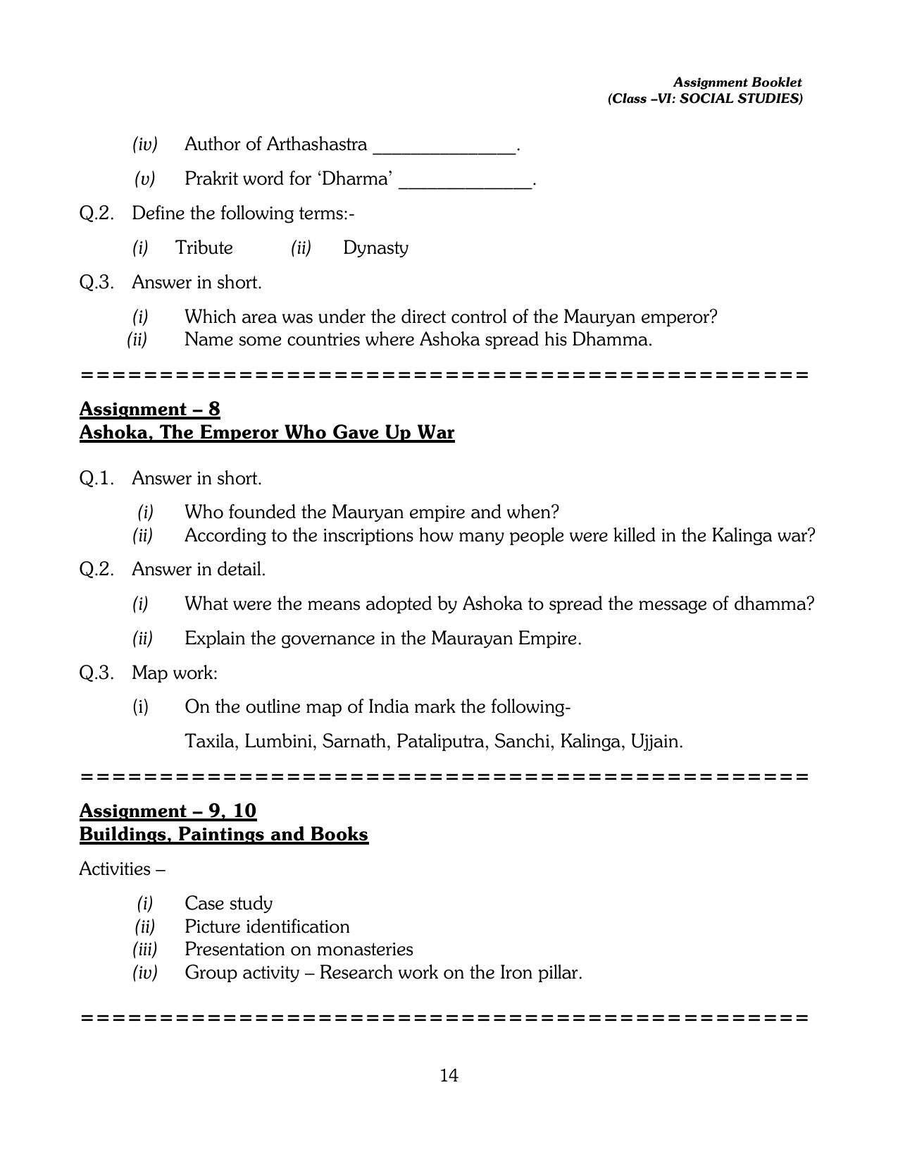 CBSE Worksheets for Class 6 Social Science History All Chapter Assignment - Page 6