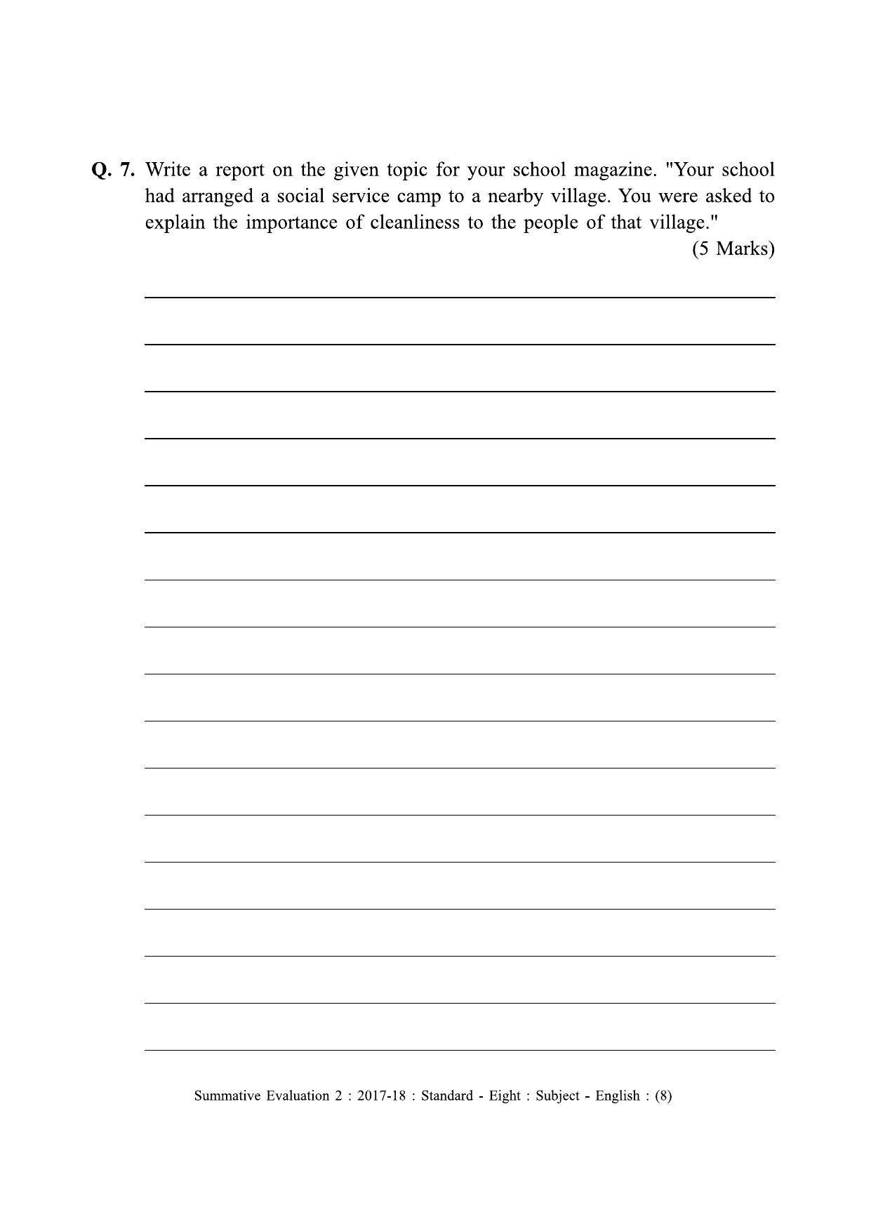 Maharashtra Board Class 8 English (First Language) Sample Question Paper - Page 8