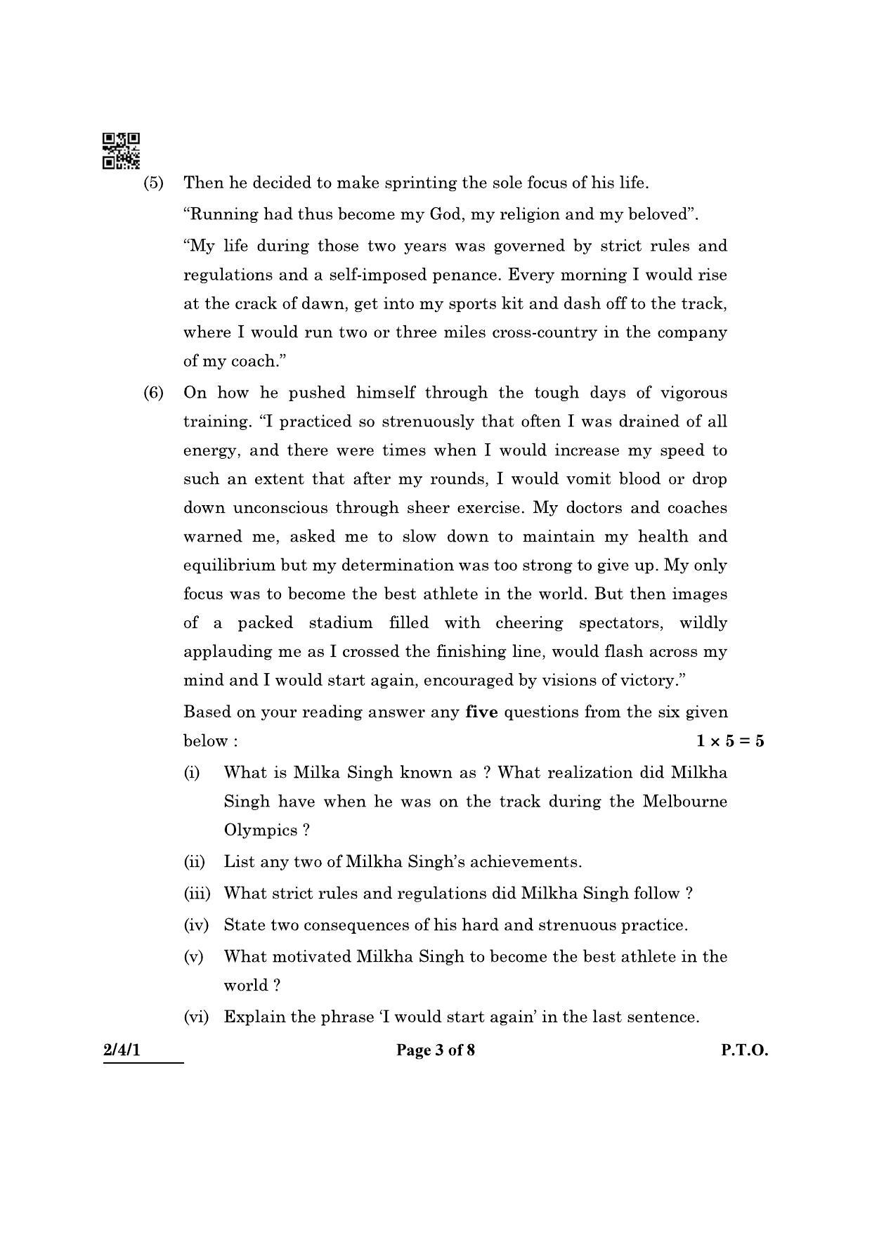 CBSE Class 10 2-4-1 (English L & L) 2022 Question Paper - Page 3