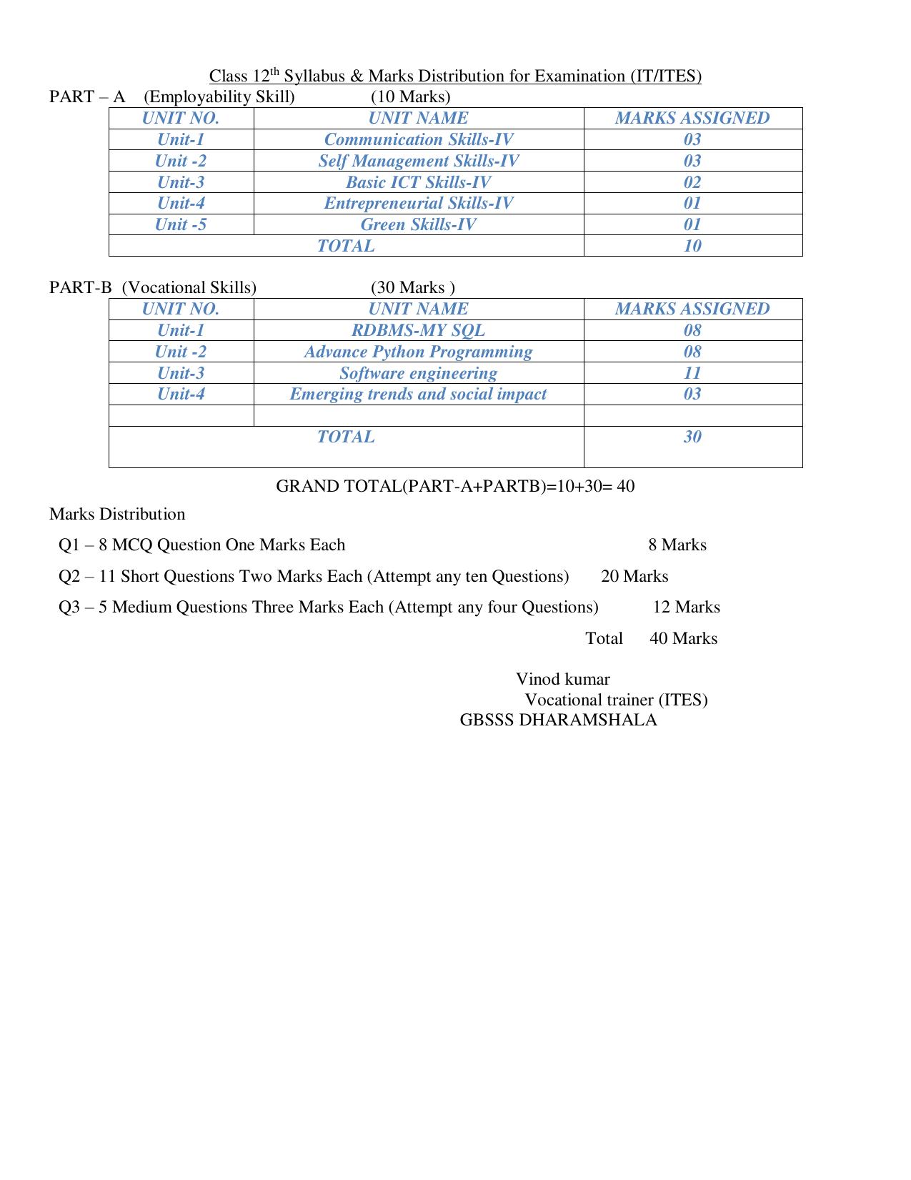 HPBOSE Class 12th ITES Sample Question Papers 2025 - Page 4