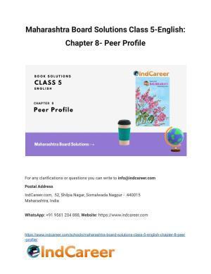Maharashtra Board Solutions Class 5-English: Chapter 8- Peer Profile