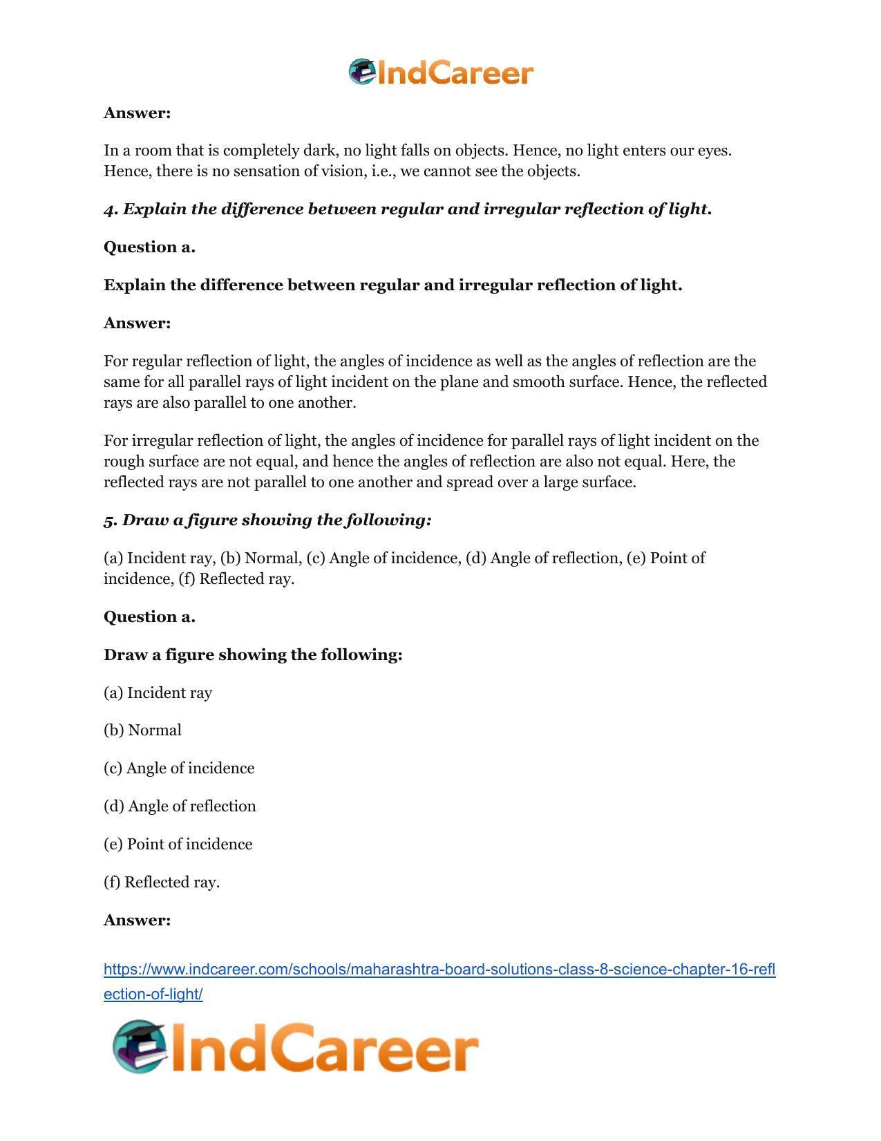 Maharashtra Board Solutions Class 8-Science: Chapter 16- Reflection of Light - Page 4