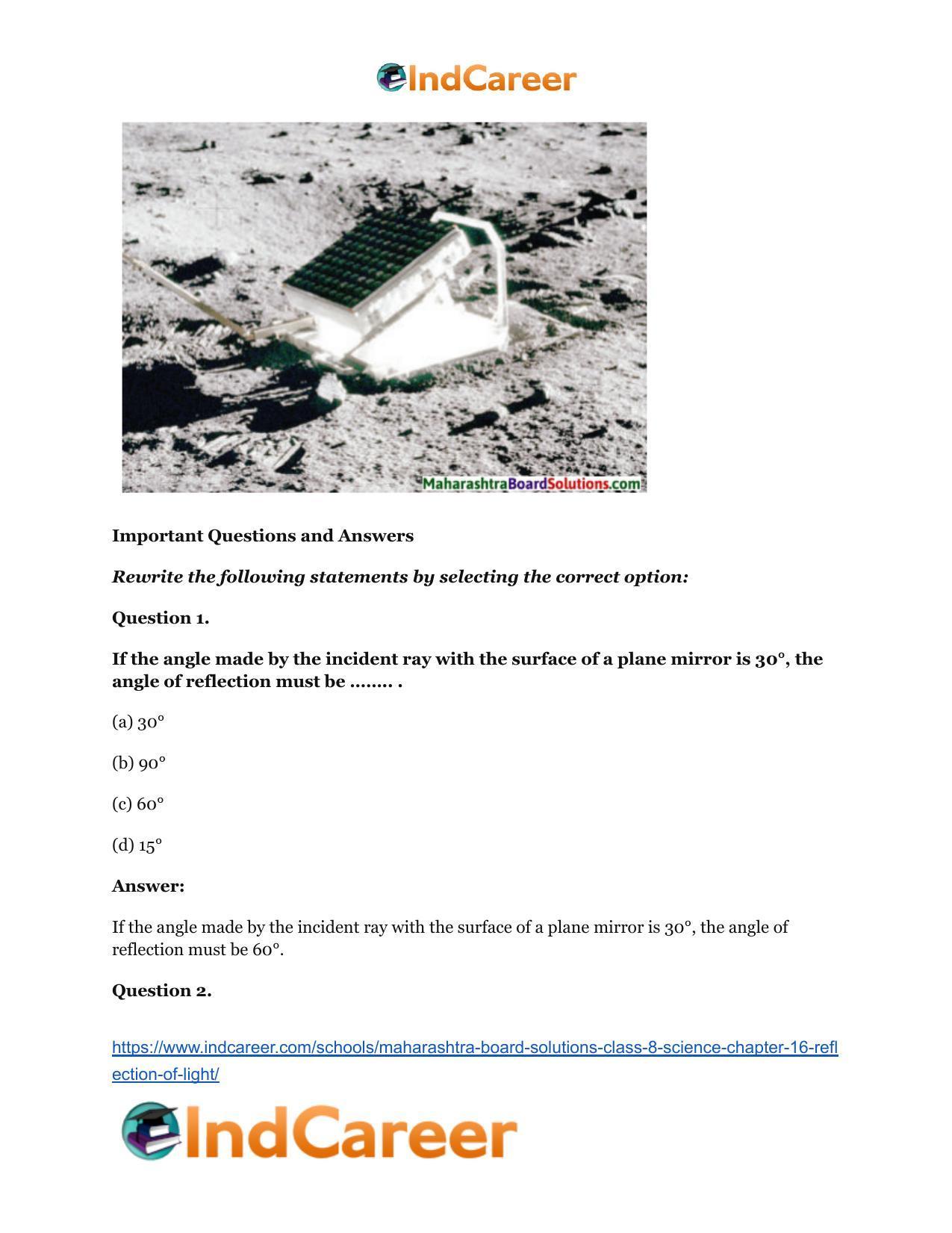 Maharashtra Board Solutions Class 8-Science: Chapter 16- Reflection of Light - Page 7
