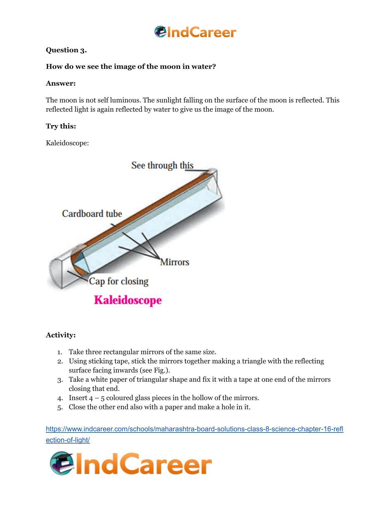 Maharashtra Board Solutions Class 8-Science: Chapter 16- Reflection of Light - Page 18