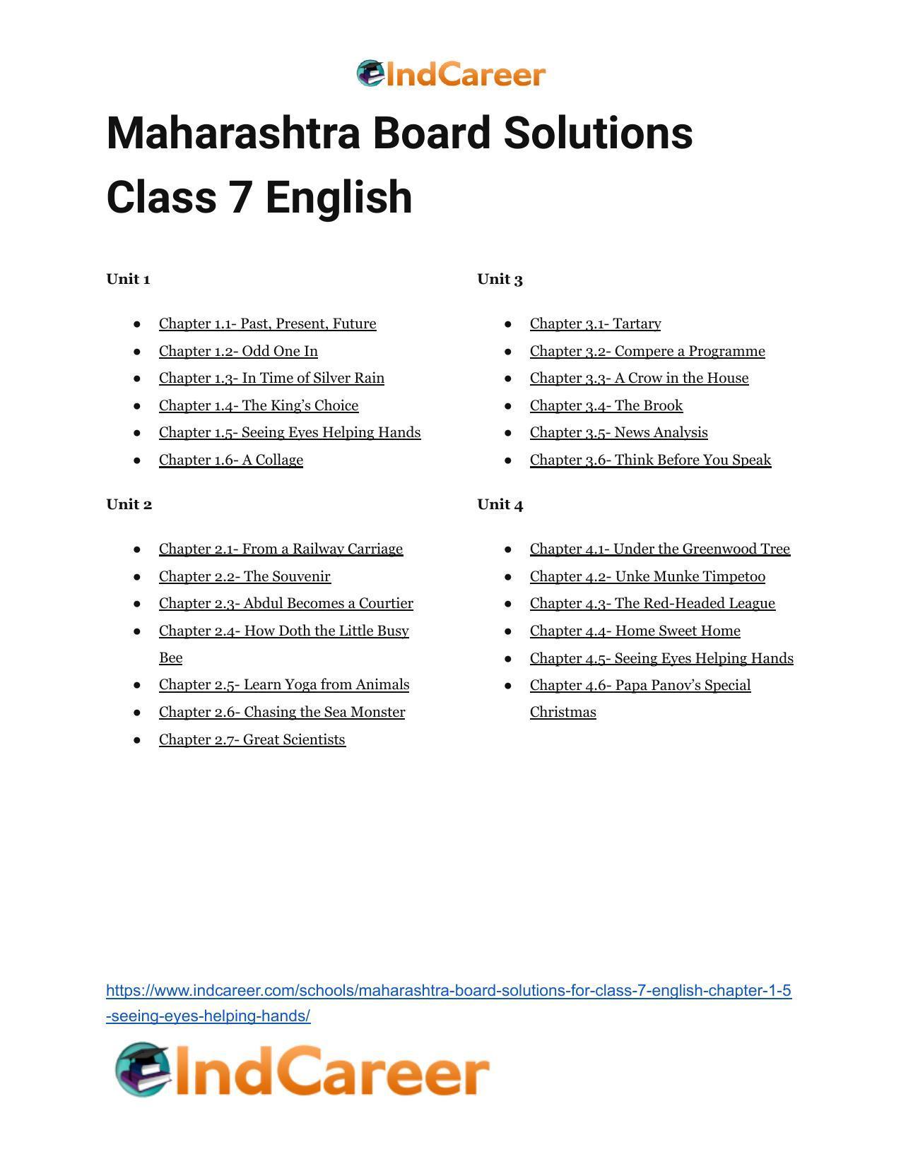Maharashtra Board Solutions for Class 7- English: Chapter 1.5- Seeing Eyes Helping Hands - Page 15