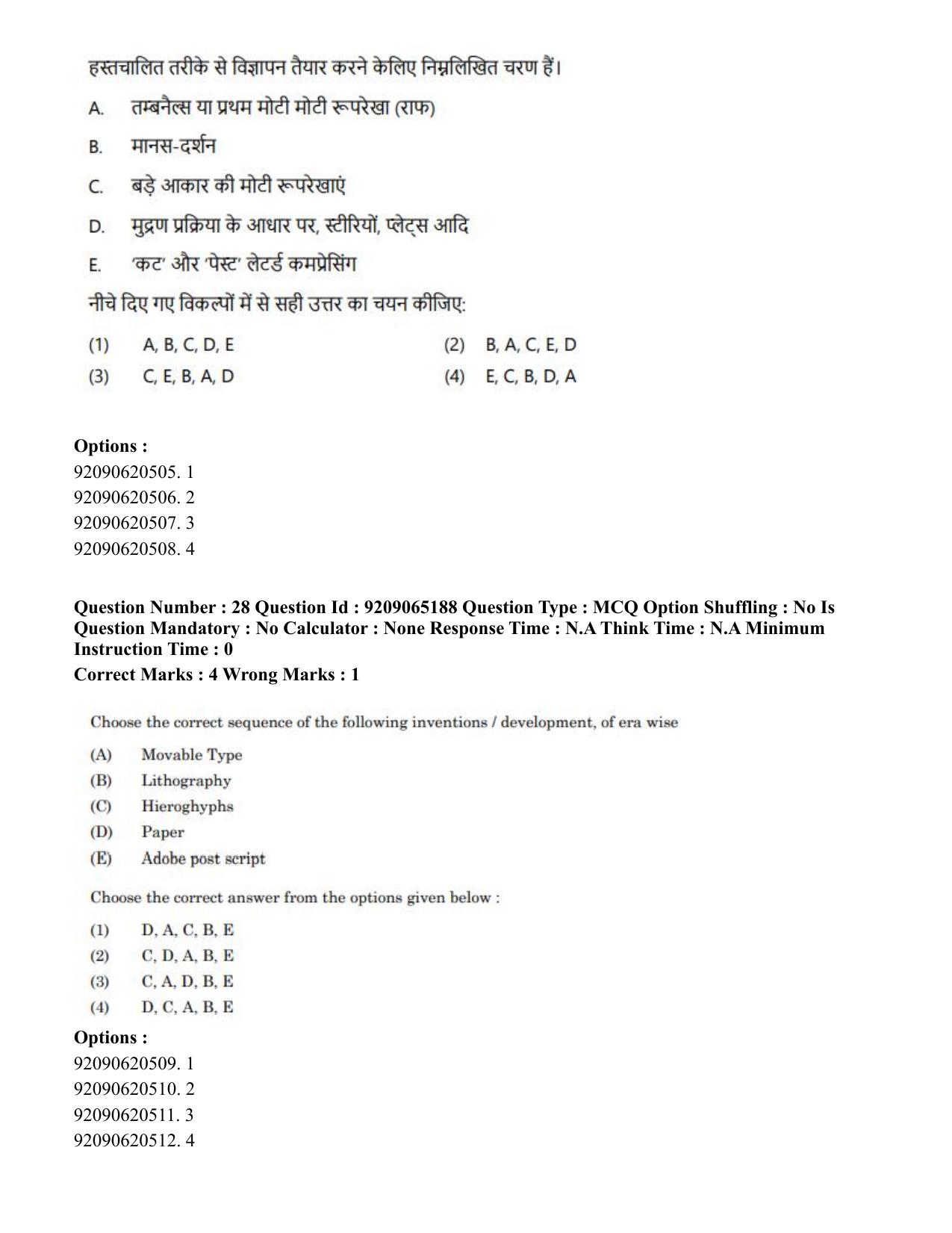 CUET PG 2023: HUQP03 – Applied Arts (Hindi)-Shift-2 (06-06-2023) Question Paper - Page 28