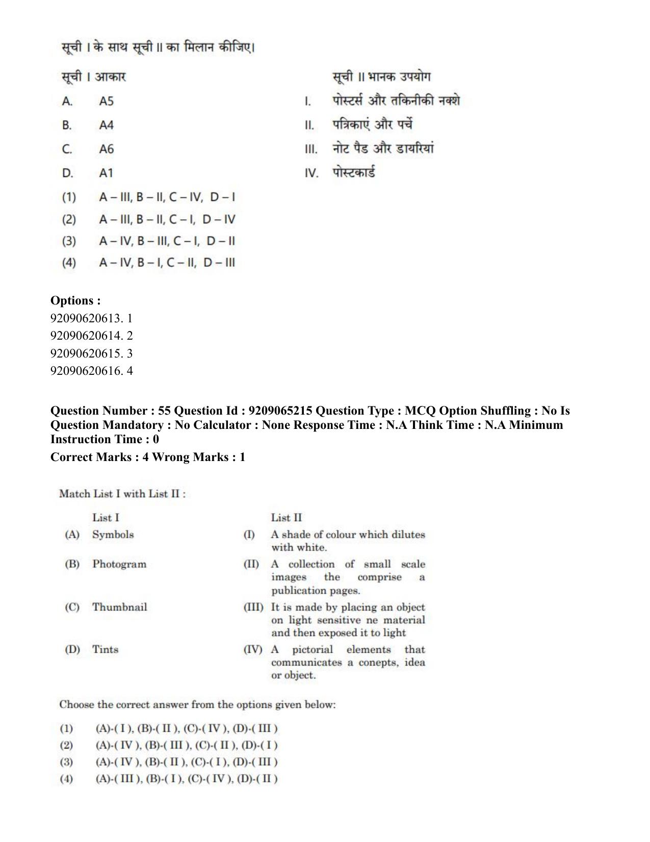 CUET PG 2023: HUQP03 – Applied Arts (Hindi)-Shift-2 (06-06-2023) Question Paper - Page 65