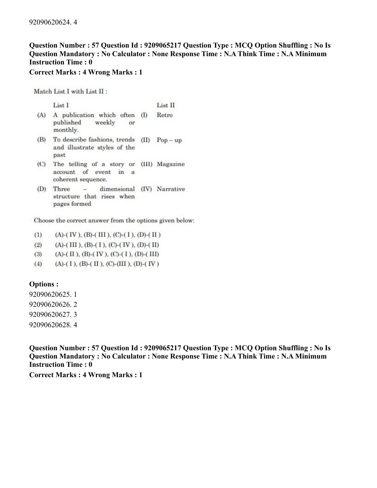 CUET PG 2023: HUQP03 – Applied Arts (Hindi)-Shift-2 (06-06-2023) Question Paper - Page 68