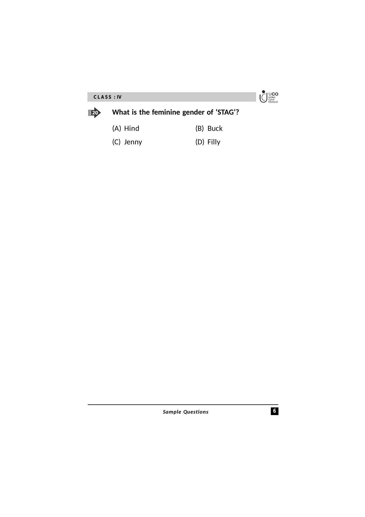 UCO Sample Papers for Class 4 - Page 6