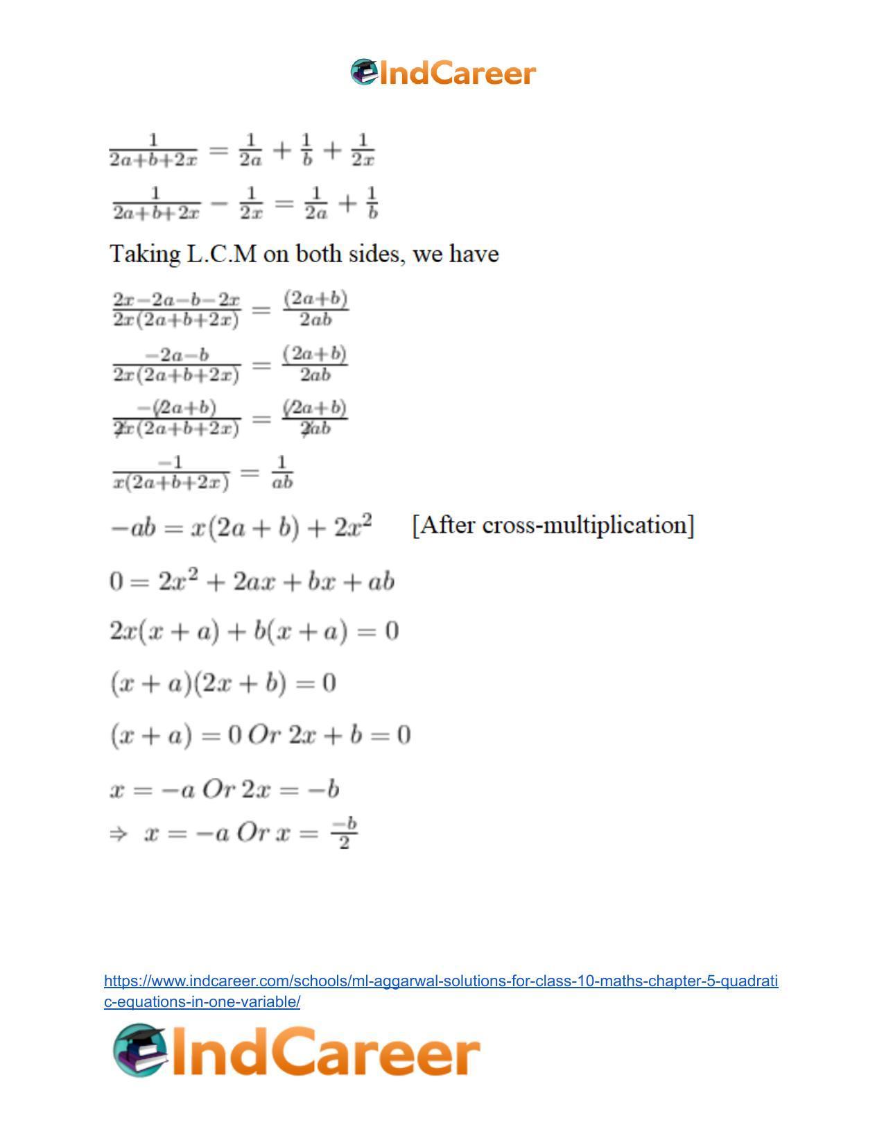 ML Aggarwal Solutions for Class 10 Maths Chapter 5- Quadratic Equations in One Variable - Page 28