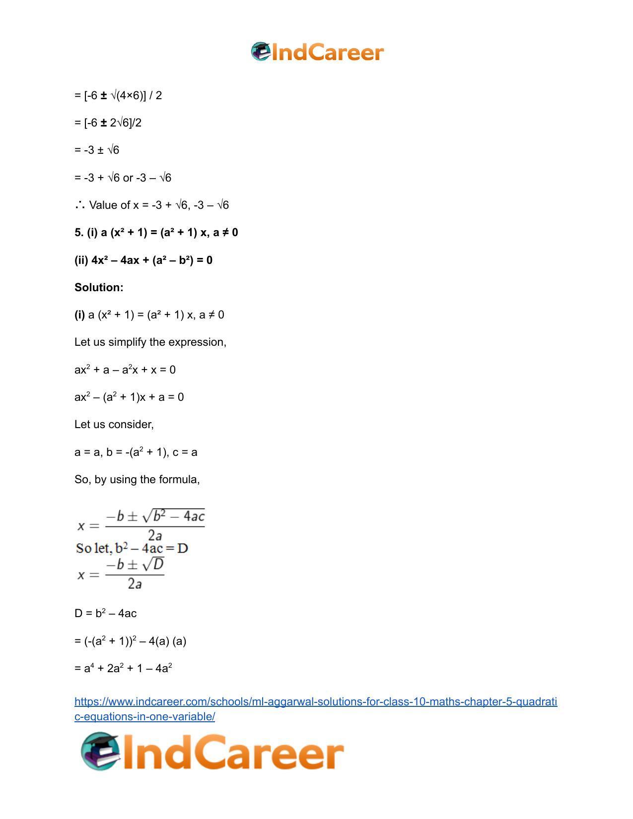 ML Aggarwal Solutions for Class 10 Maths Chapter 5- Quadratic Equations in One Variable - Page 44