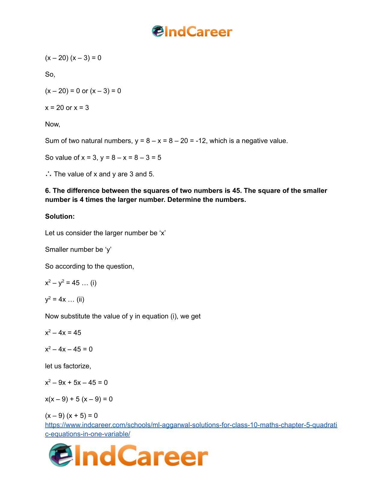 ML Aggarwal Solutions for Class 10 Maths Chapter 5- Quadratic Equations in One Variable - Page 86