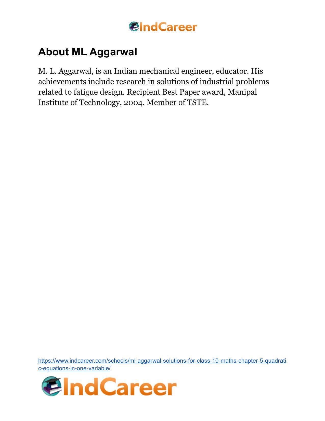 ML Aggarwal Solutions for Class 10 Maths Chapter 5- Quadratic Equations in One Variable - Page 140