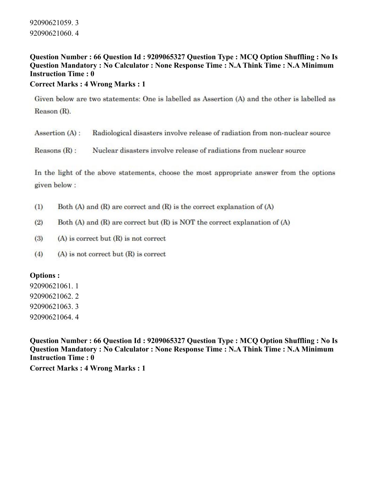 CUET PG 2023: COQP09 – Disaster Studies (Eng.)-Shift 2 (06-06-2023) Question Paper - Page 63
