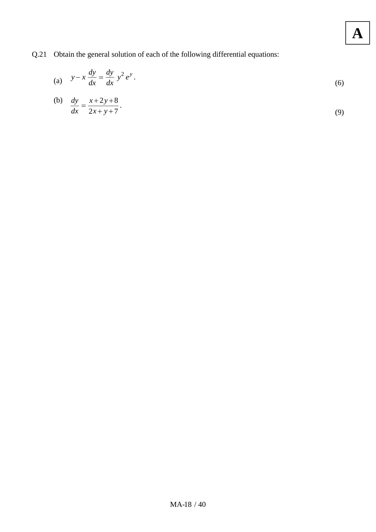 JAM 2011: MA Question Paper - Page 20