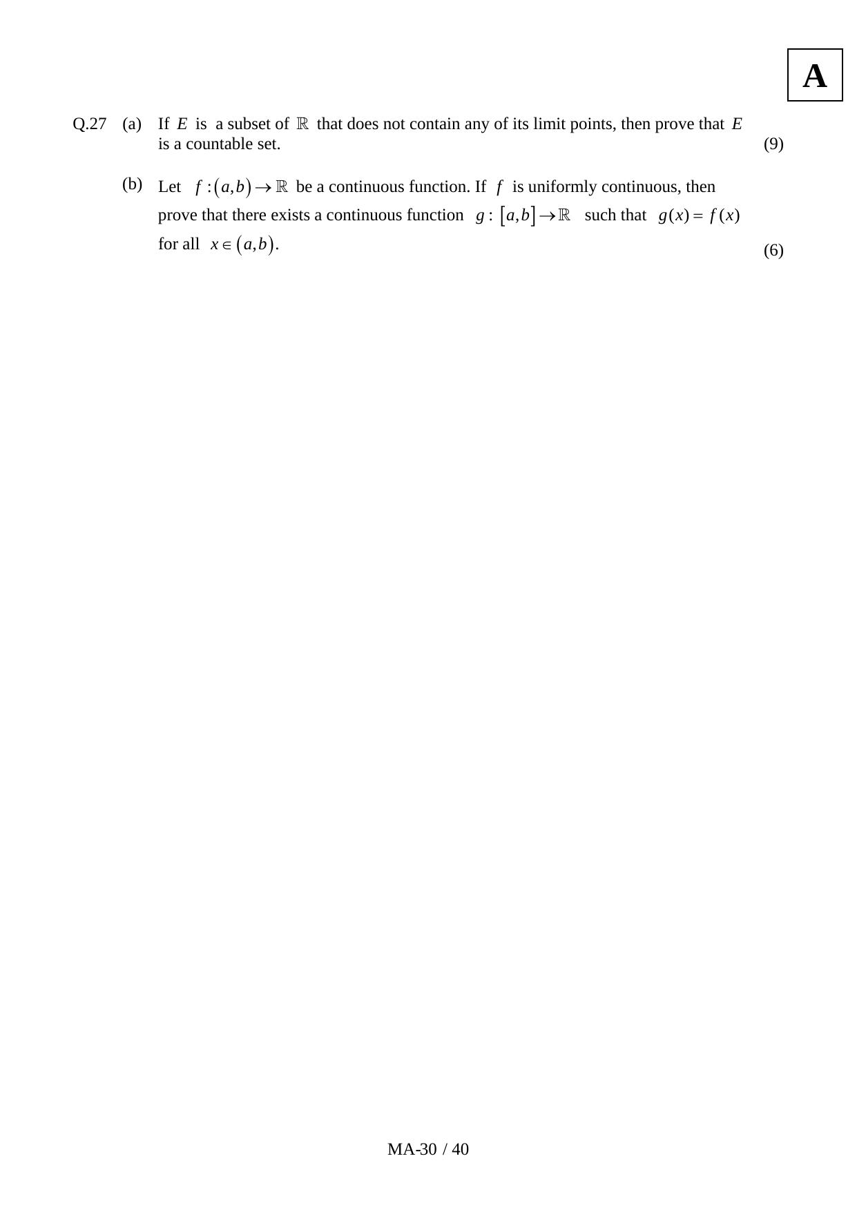 JAM 2011: MA Question Paper - Page 32