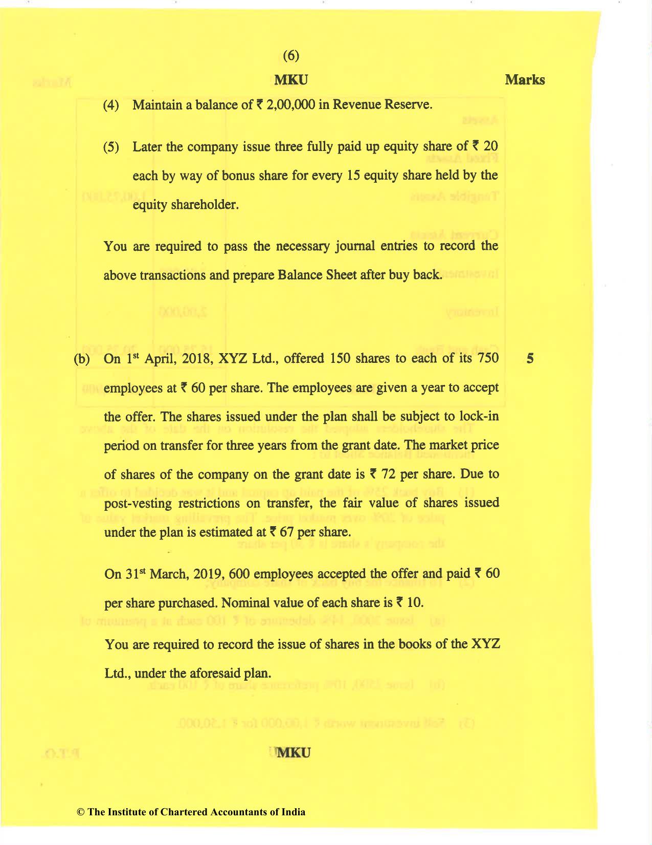 CA Inter Nov 2019 Question Paper - Paper 5 – Advanced Accounting - Page 6