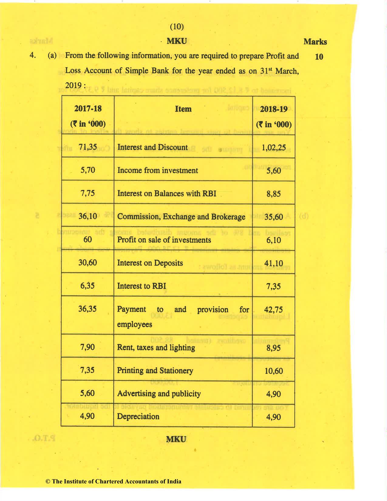 CA Inter Nov 2019 Question Paper - Paper 5 – Advanced Accounting - Page 10