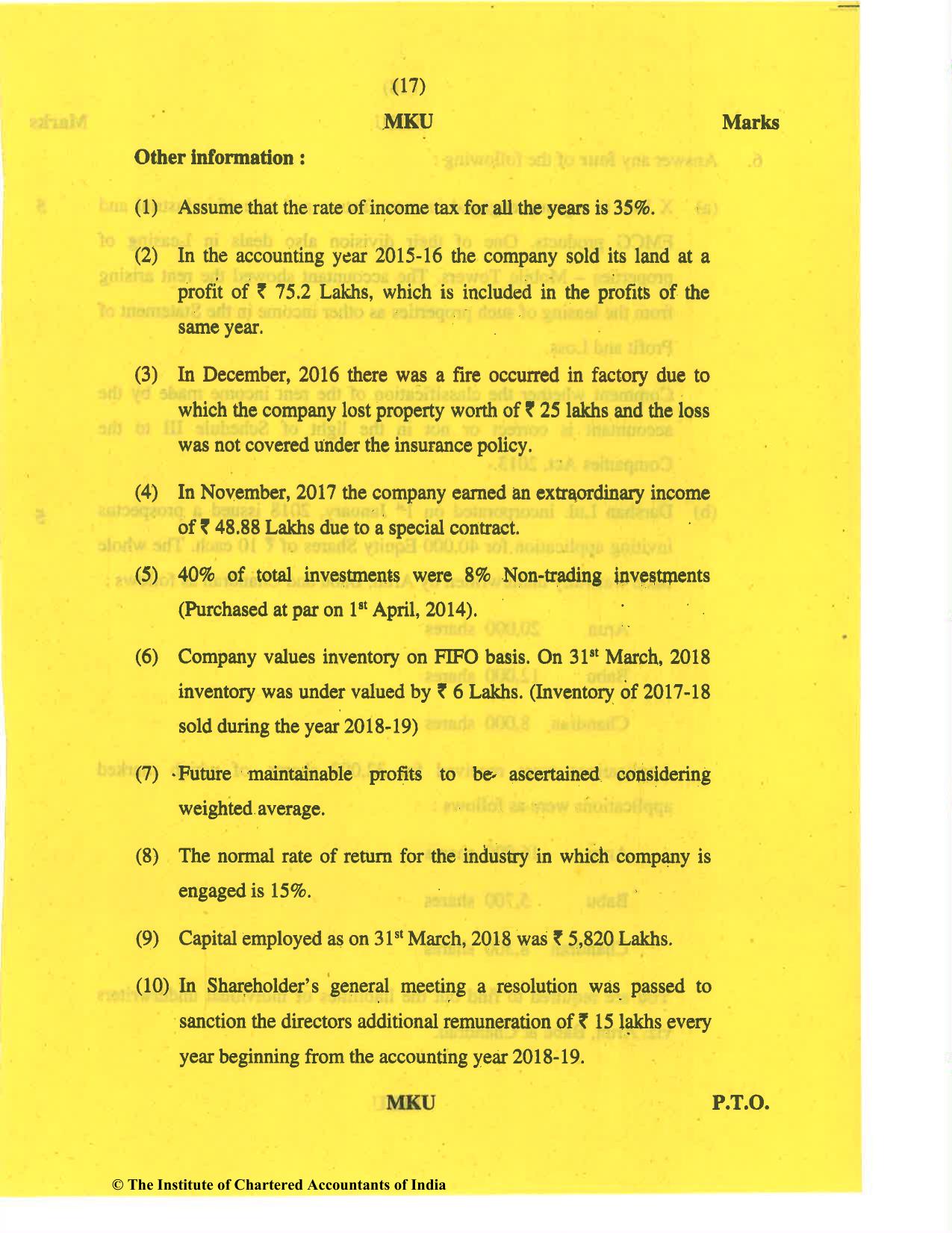 CA Inter Nov 2019 Question Paper - Paper 5 – Advanced Accounting - Page 17