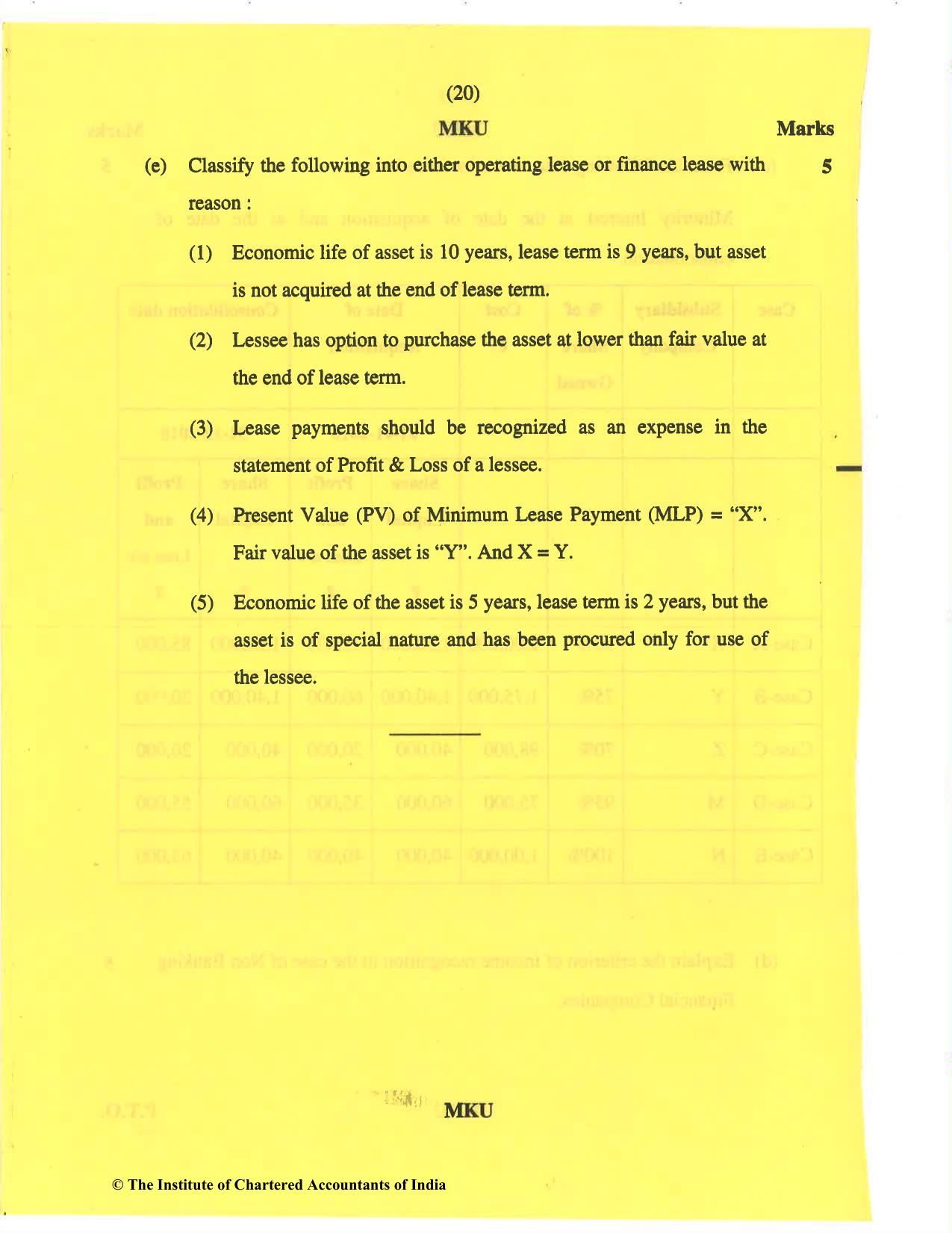 CA Inter Nov 2019 Question Paper - Paper 5 – Advanced Accounting - Page 20