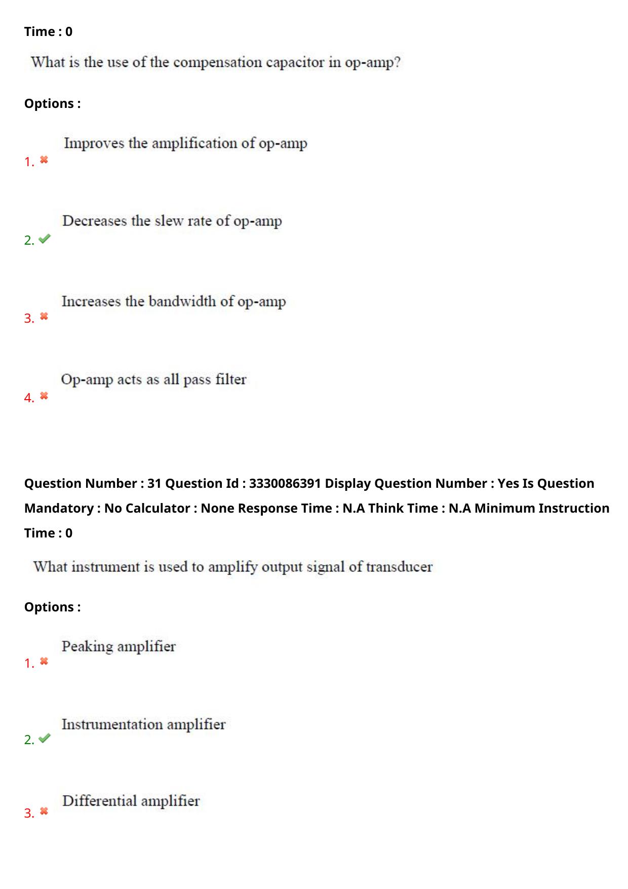 AP PGECET 2024 Instrumentation Question Paper with Preliminary Key - Page 20