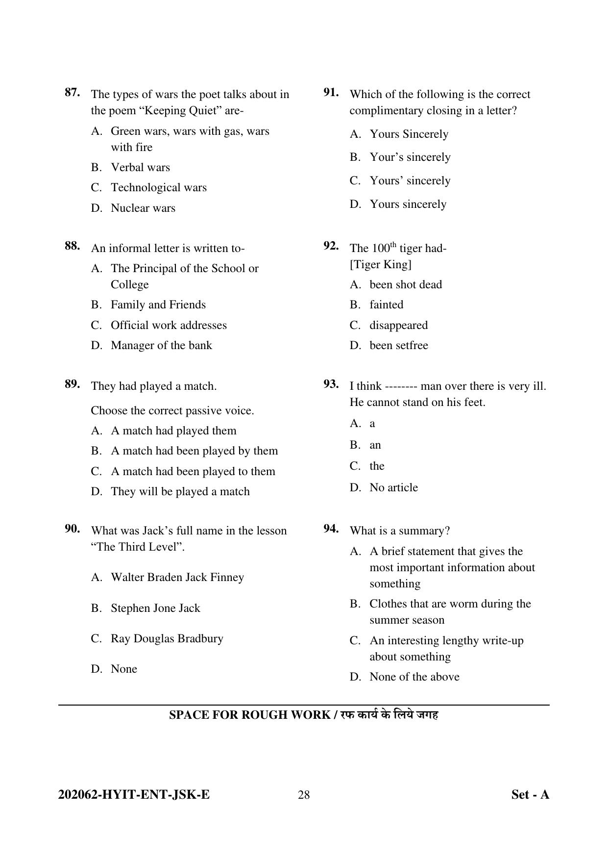 CG B.Sc Nursing 2022 Question Paper - Page 28