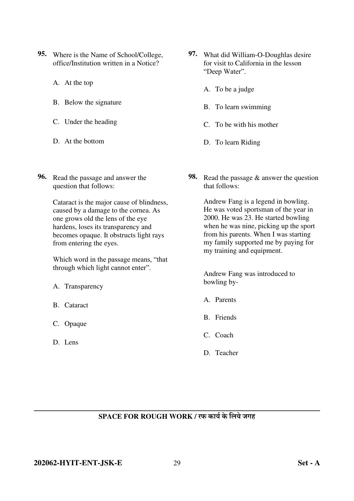 CG B.Sc Nursing 2022 Question Paper - Page 29