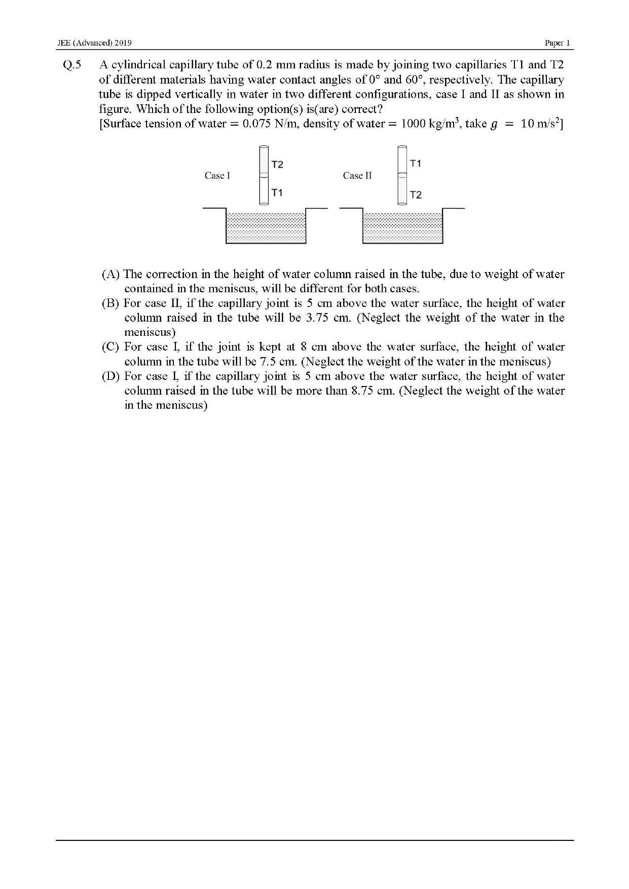 JEE (Advanced) 2019 Paper I - English Question Paper - Page 4