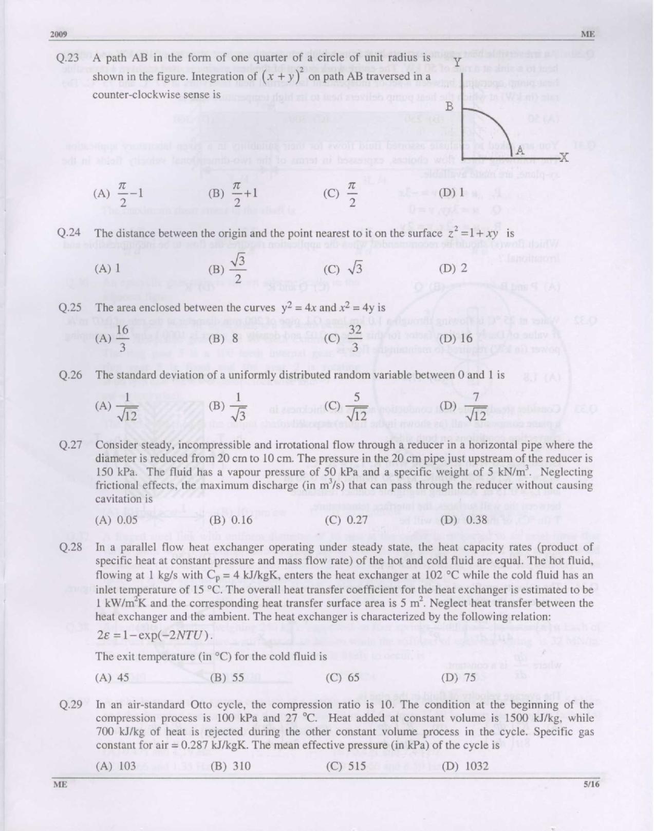 GATE 2009 Mechanical Engineering (ME) Question Paper with Answer Key - Page 5
