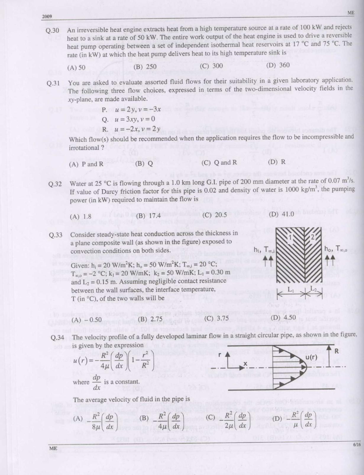 GATE 2009 Mechanical Engineering (ME) Question Paper with Answer Key - Page 6
