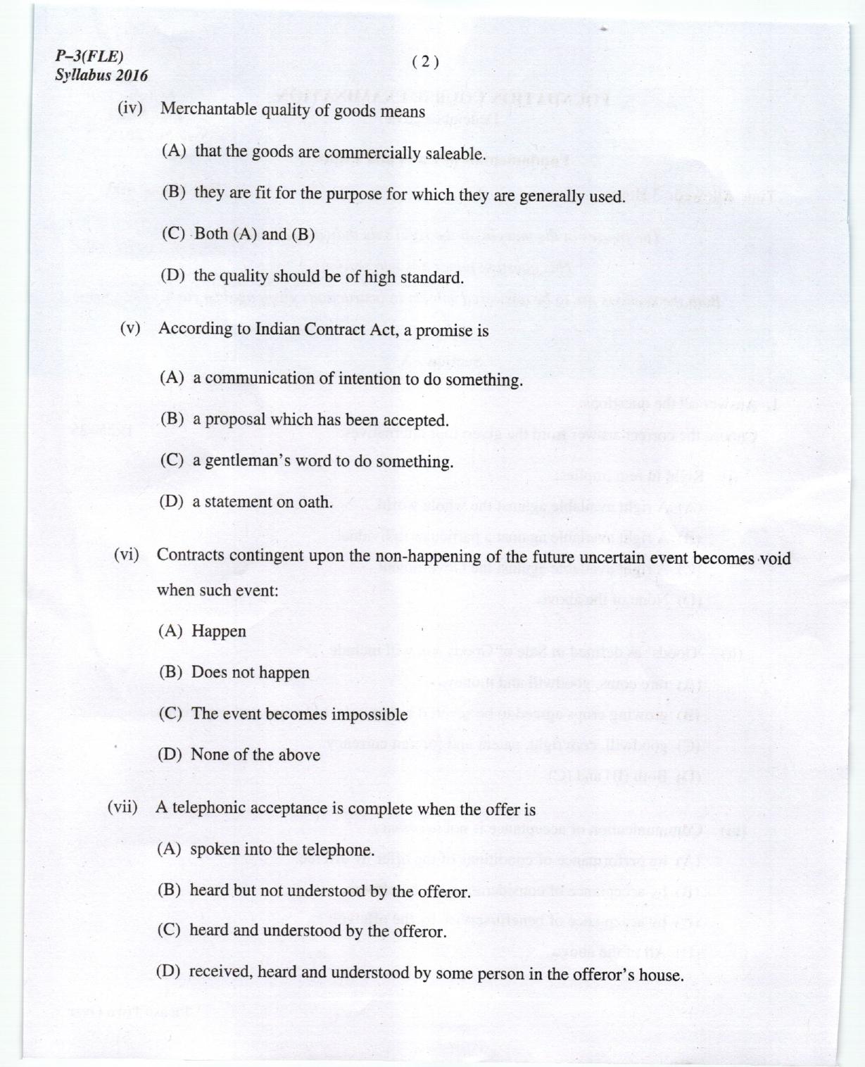 ICMAI Dec.2018 Fundamentals of Laws and Ethics Question Paper - Page 2