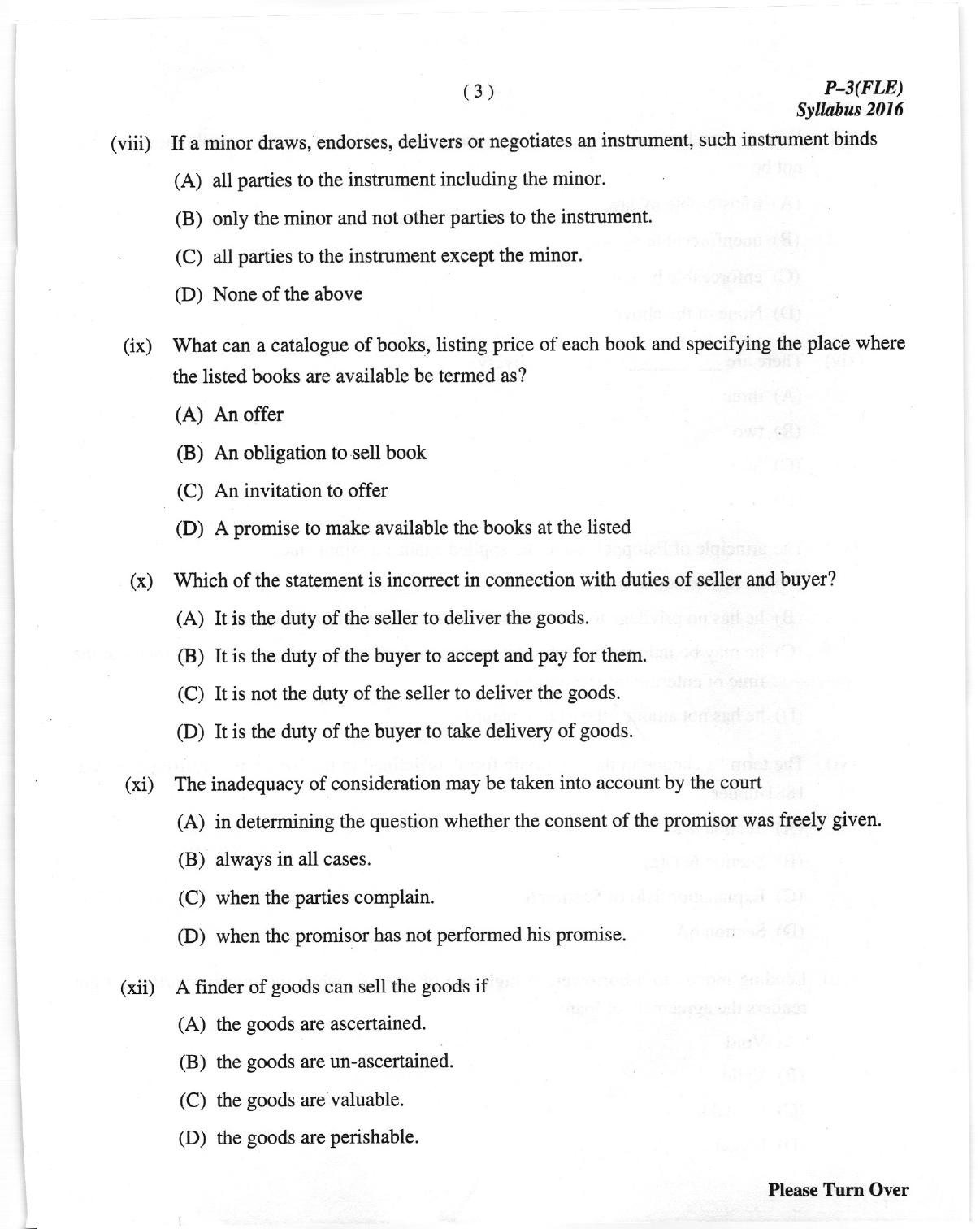 ICMAI Dec.2018 Fundamentals of Laws and Ethics Question Paper - Page 3