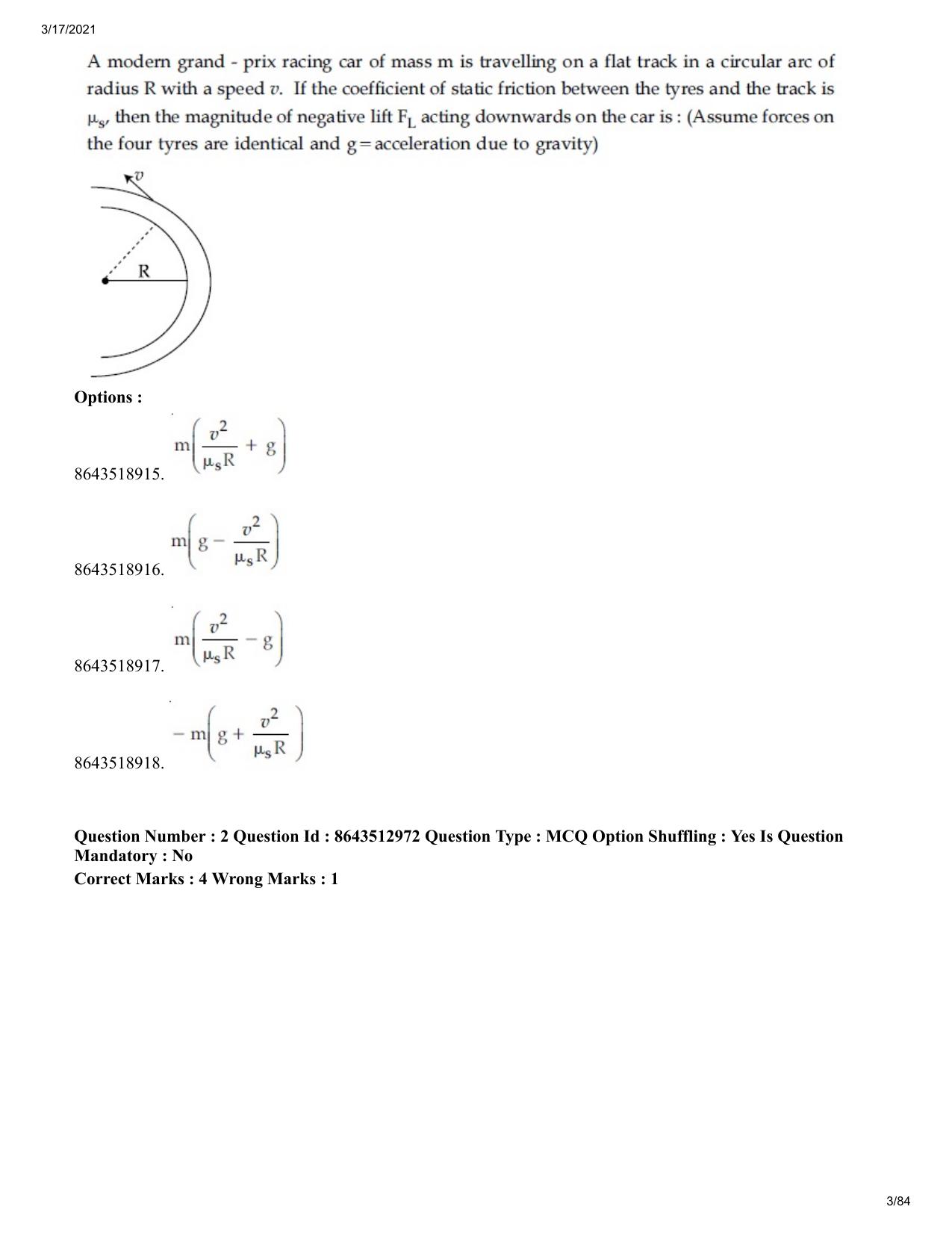 JEE Mains 2021: BTech ET (Shift 1) 17-03-2021 Question Paper - Page 3