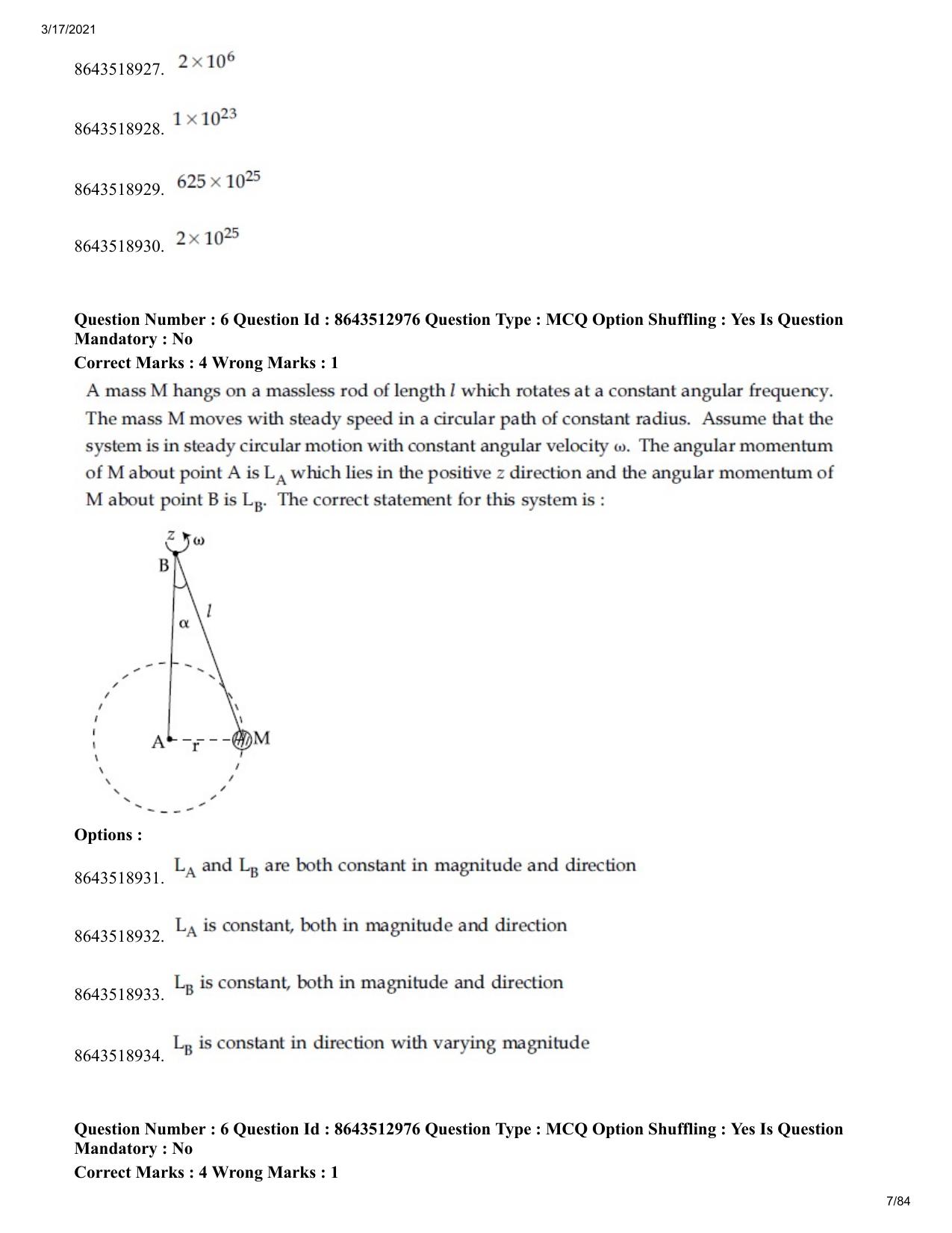 JEE Mains 2021: BTech ET (Shift 1) 17-03-2021 Question Paper - Page 7