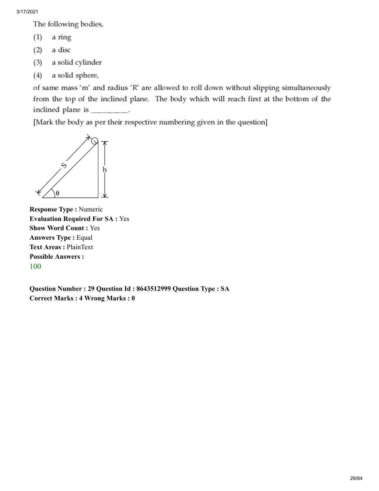 JEE Mains 2021: BTech ET (Shift 1) 17-03-2021 Question Paper - Page 29