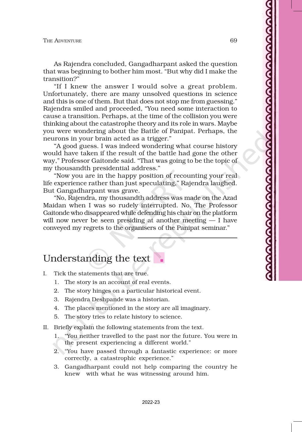 NCERT Book for Class 11 English Hornbill Chapter 7 The Adventure - Page 10