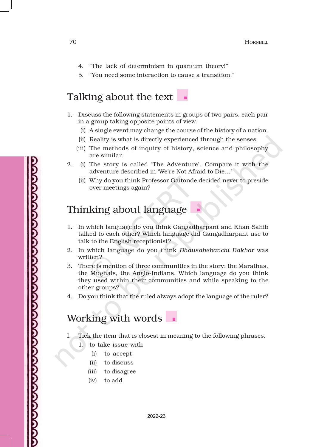 NCERT Book for Class 11 English Hornbill Chapter 7 The Adventure - Page 11