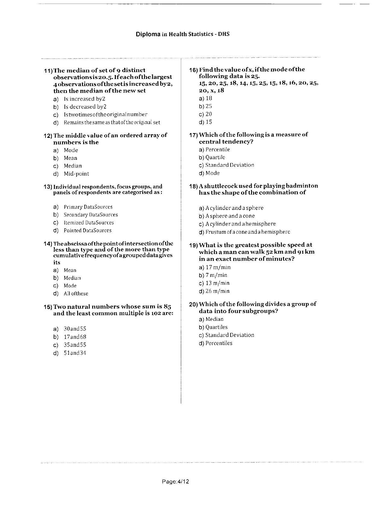 WBJEEB JEMAS (PG) 2020 DHS Question Paper - Page 4