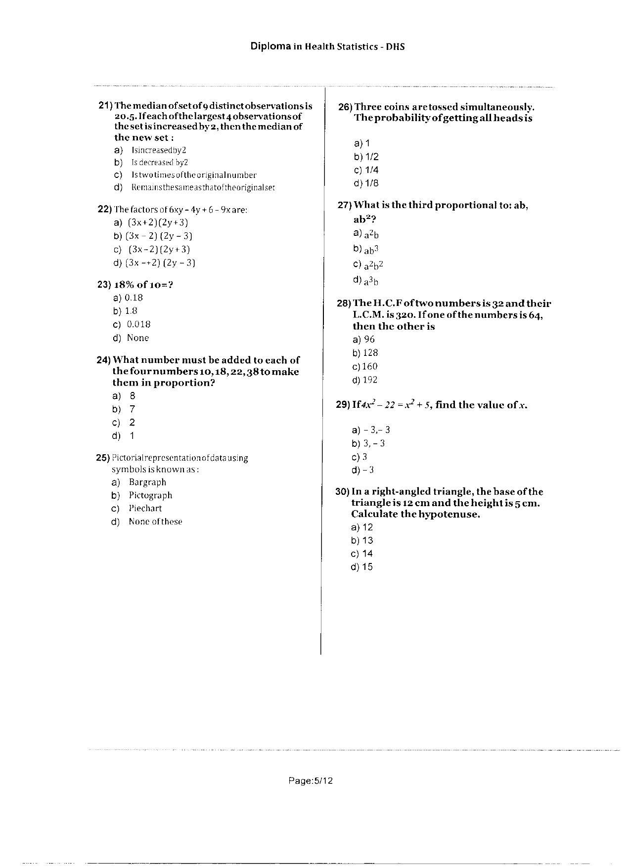 WBJEEB JEMAS (PG) 2020 DHS Question Paper - Page 5