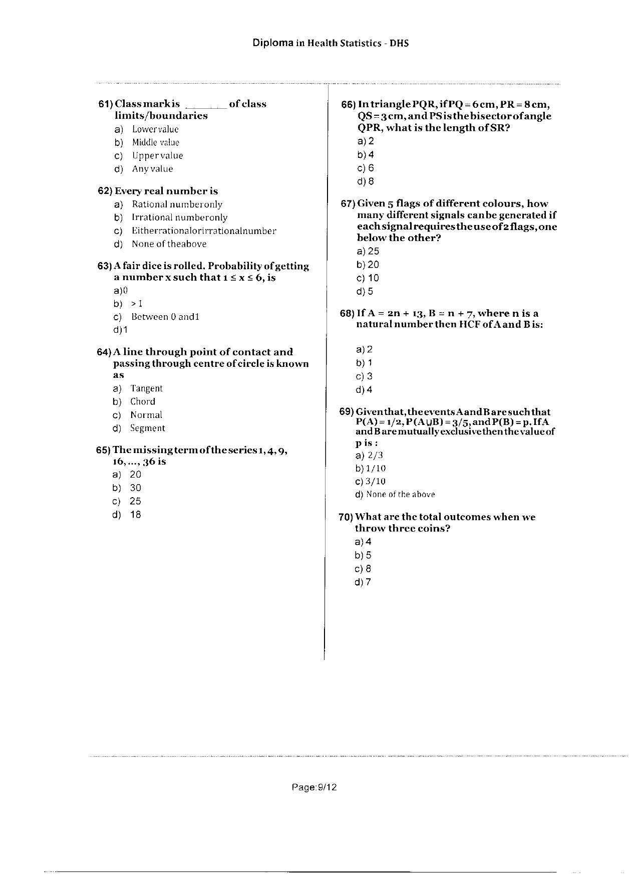WBJEEB JEMAS (PG) 2020 DHS Question Paper - Page 9