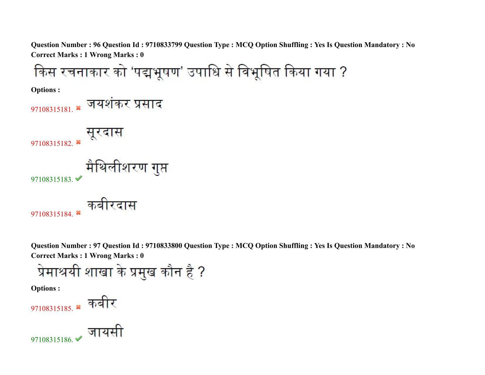 TS CPGET 2020 M.A. Hindi (Shift 2) Question Paper with Answer Key - Page 60