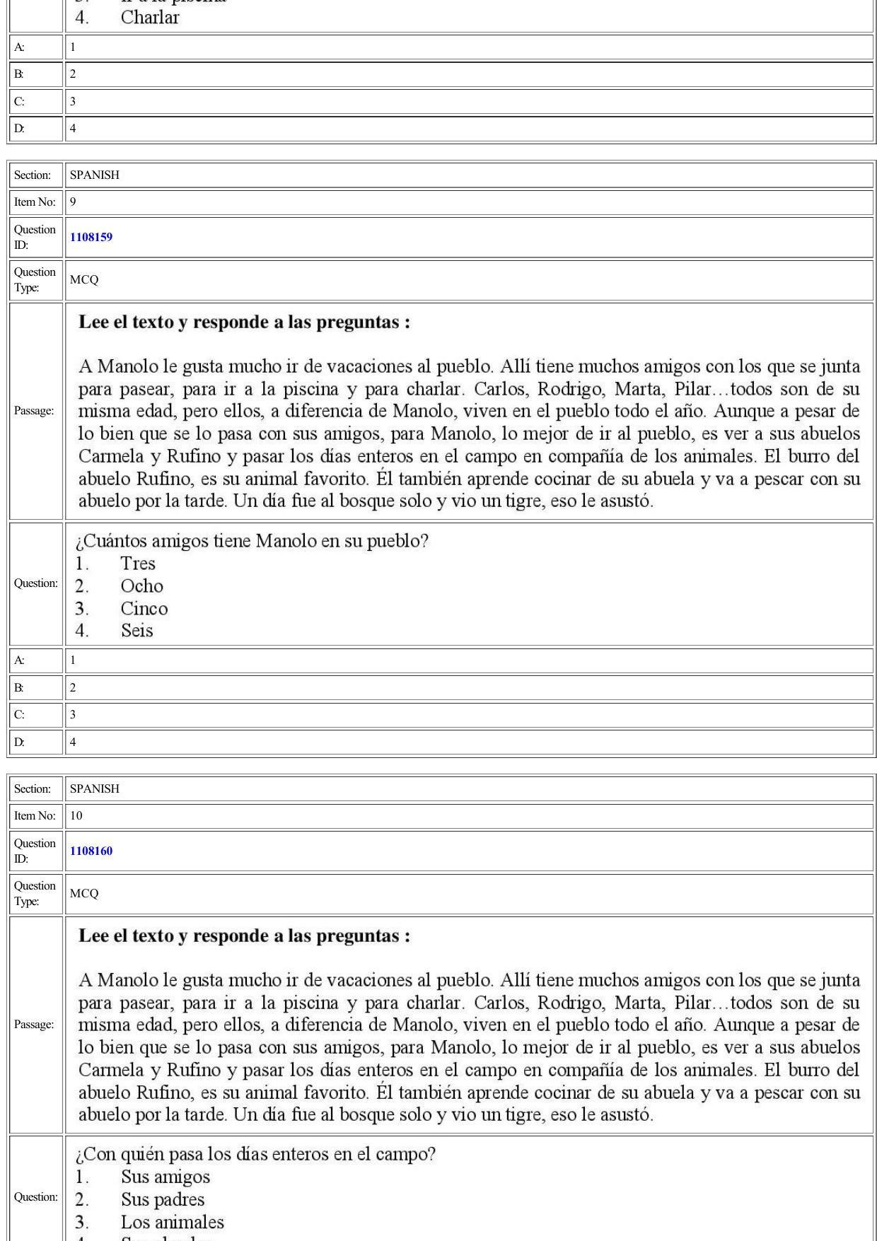 CUET 2022 Question Paper of Spanish - Page 6