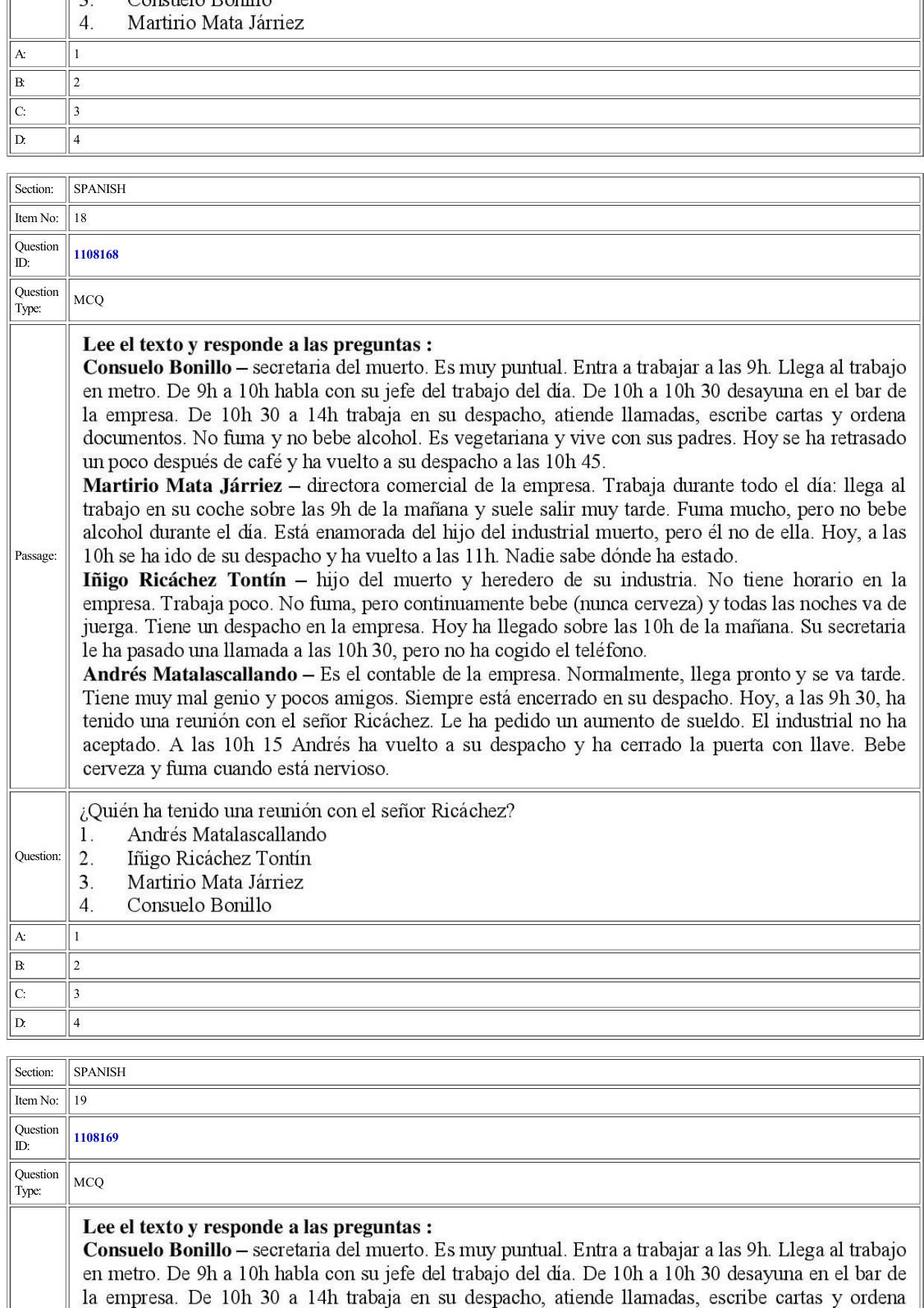 CUET 2022 Question Paper of Spanish - Page 11