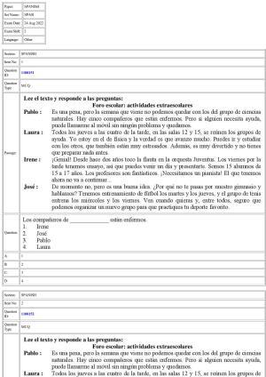CUET 2022 Question Paper of Spanish
