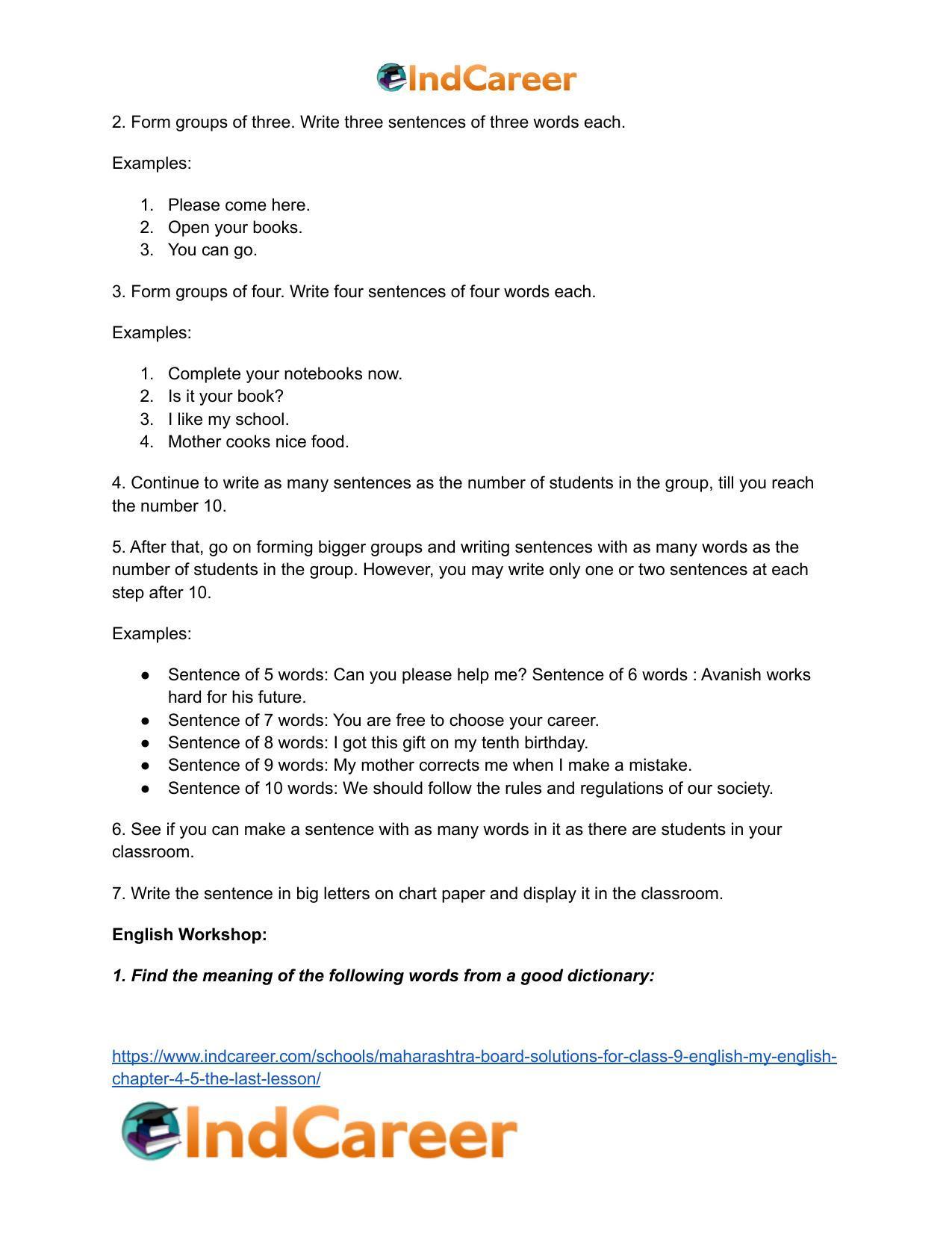 Maharashtra Board Solutions for Class 9- English (My English): Chapter 4.5- The Last Lesson - Page 3