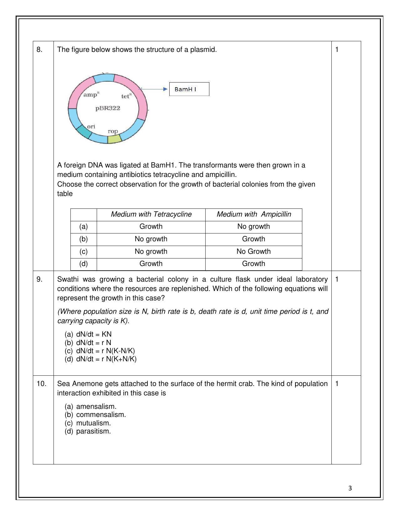 CBSE Class 12 Biology Sample Paper 2023 - Page 3